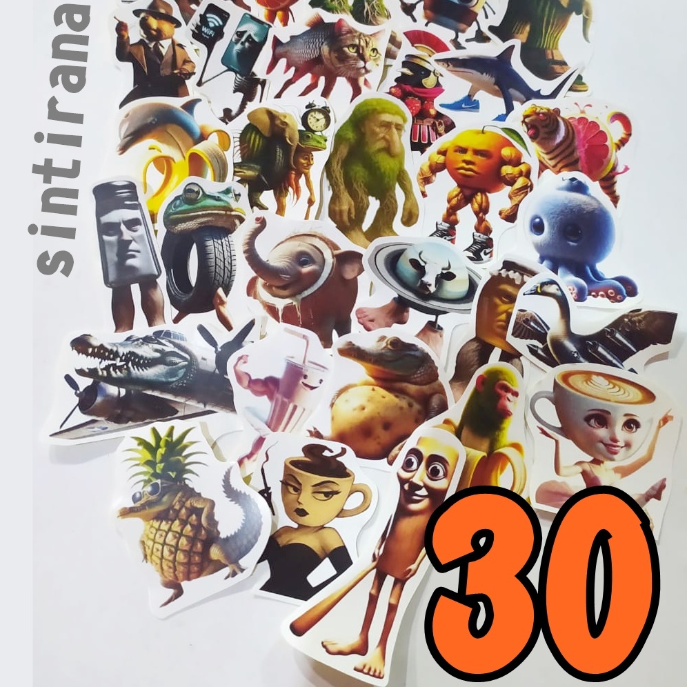 

STICKER VIRAL ANOMALI ITALIAN BRAINROAT 30 PC TUNG TUNG TUNG SAHUR CAPPUCINO ASSASINO