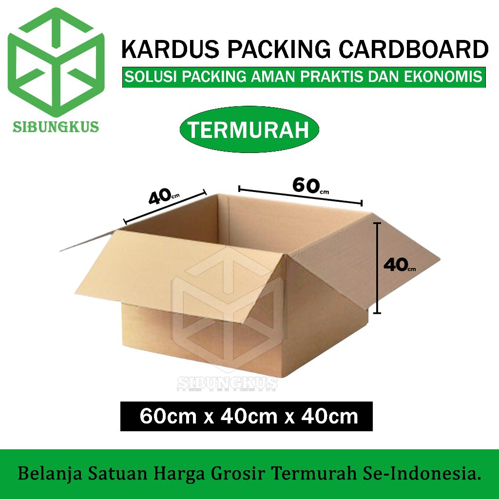 

Kardus Packing Karton Box 60x40x40 cm Dus Single Layer Coklat Polos Tebal Termurah - Rusfet 60 x40 x 40 cm Satuan