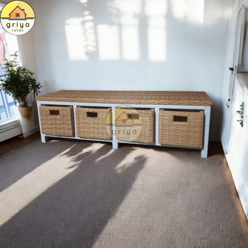 Lemari Rotan Sintetis Laci 4 Minimalis