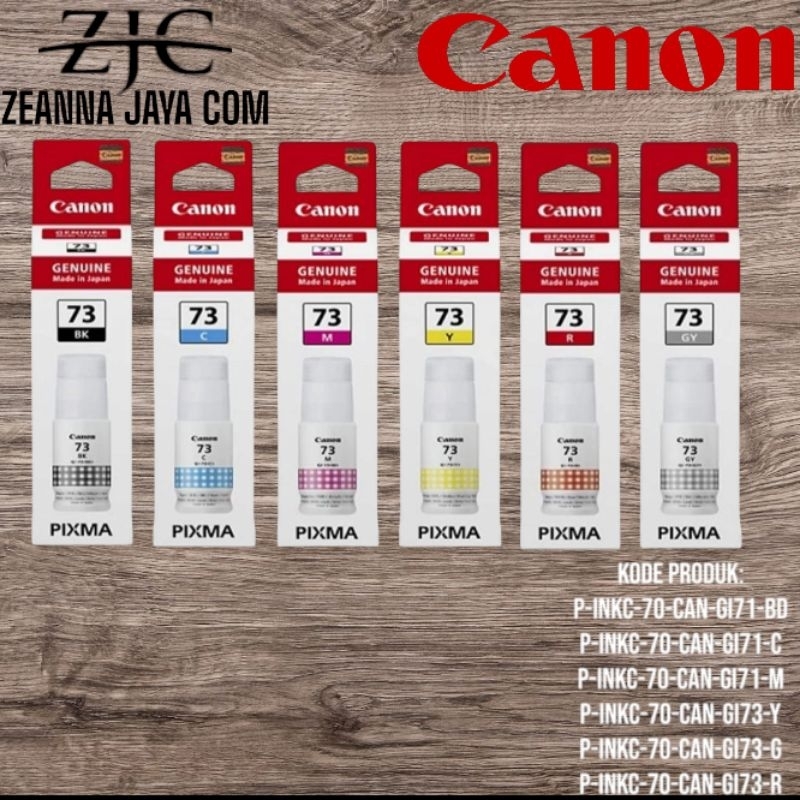 TINTA CANON GI 73 1SET ( BLACK, YELLOW, CYAN, MAGENTA,GREY,RED).