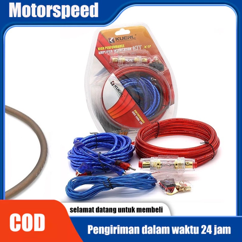 KODE F23S Motorspeed Kit Pengkabelan Speaker Audio Mobil 4M 1GA Penguat Kabel Kit Pengkabelan Duduka