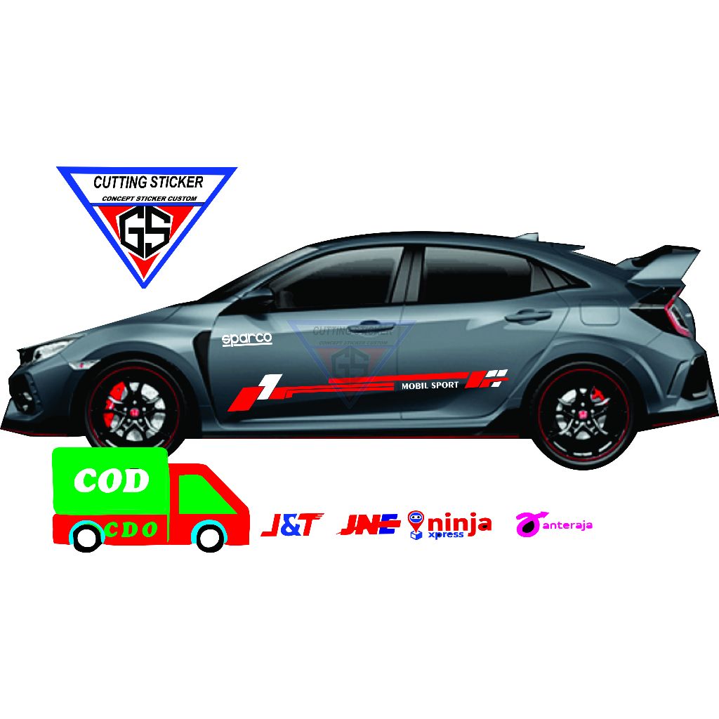 stiker list body mobil CIVIC stiker list body samping mobil civic stiker ALL TIPE