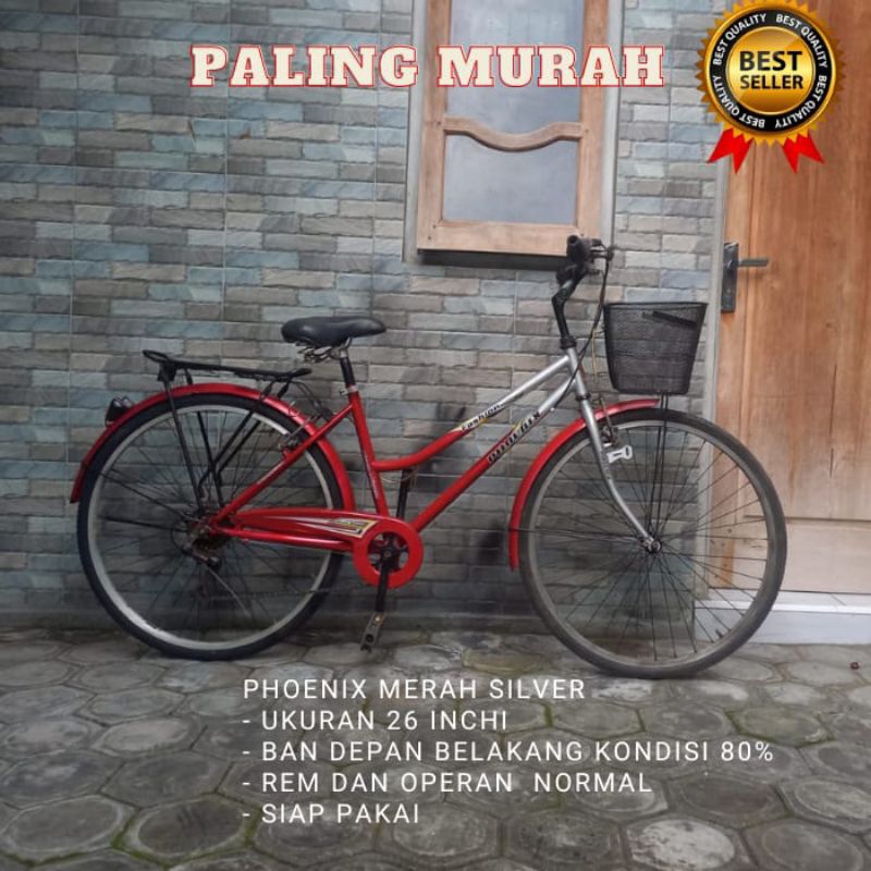 Sepeda keranjang mini cewek wanita perempuan dewasa ukuran 26 bekas siap pakai speda phoenix