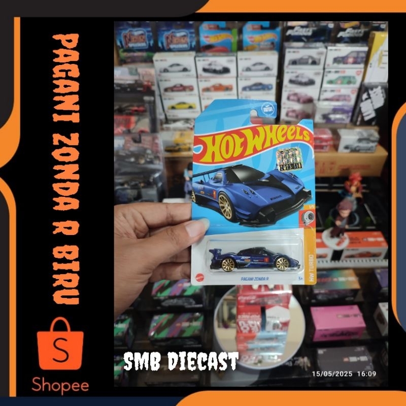 HOT WHEELS PAGANI ZONDA R BIRU FACTORY SEALED US CARD