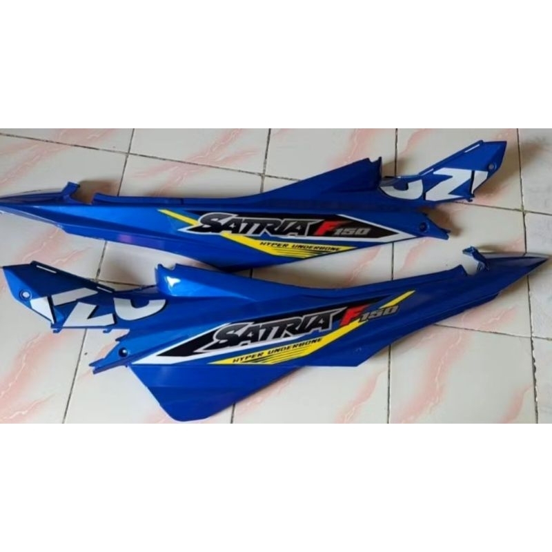 COVER BODY BELAKANG SUZUKI SATRIA F150 FL BODI SATRIA FU FACELIFT BIRU GP PLUS STRIPING