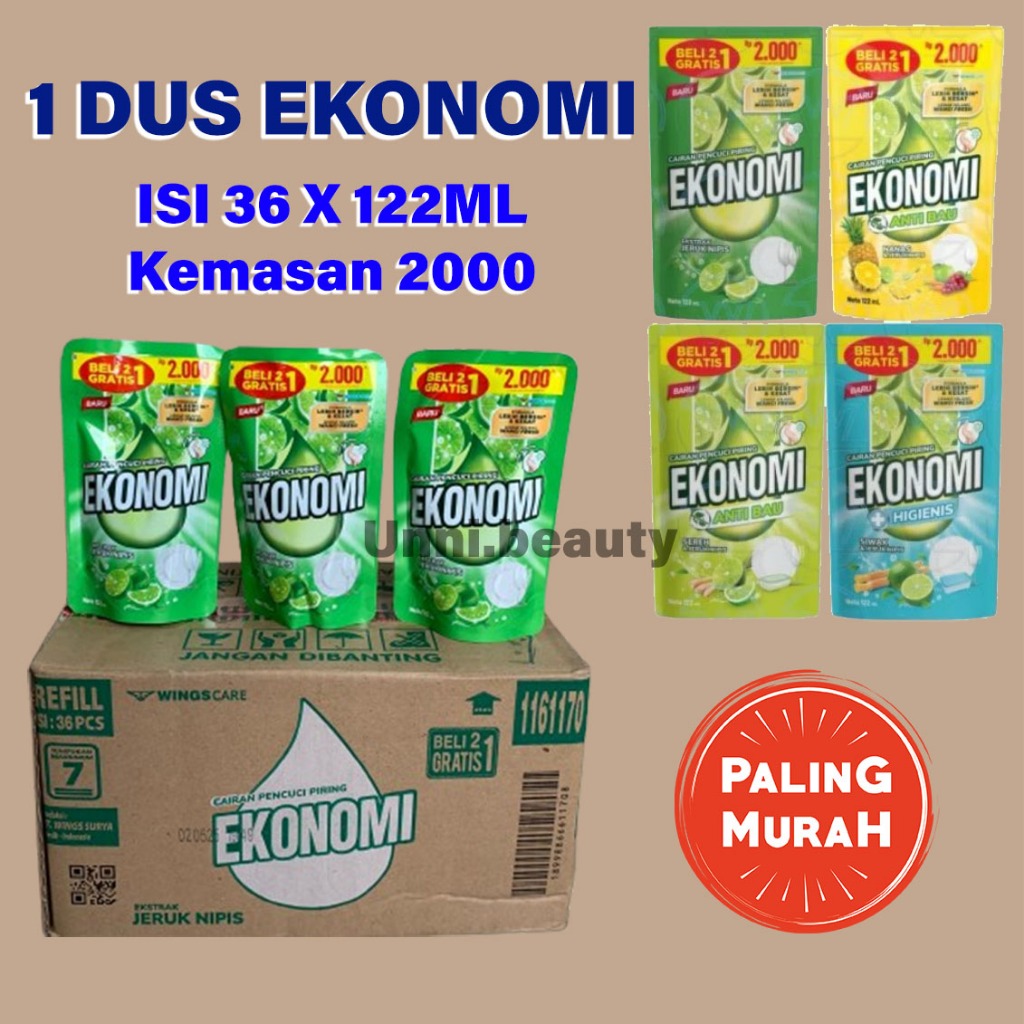 1 DUS ISI 36 EKONOMI CAIR KEMASAN 2000 SABUN CUCI PIRING