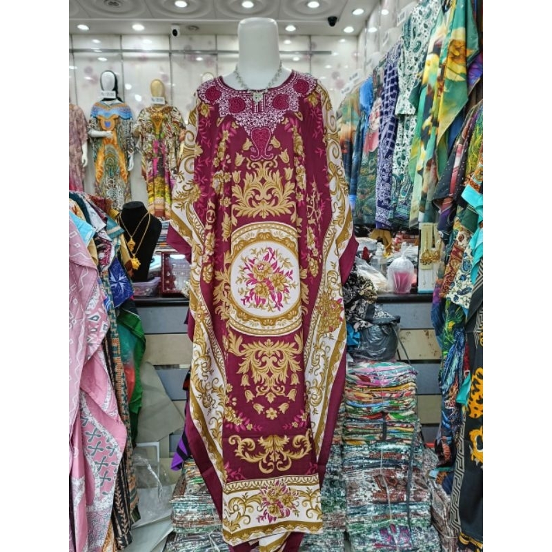 Daster Kaftan India Jumbo Katun India Dress Wanita