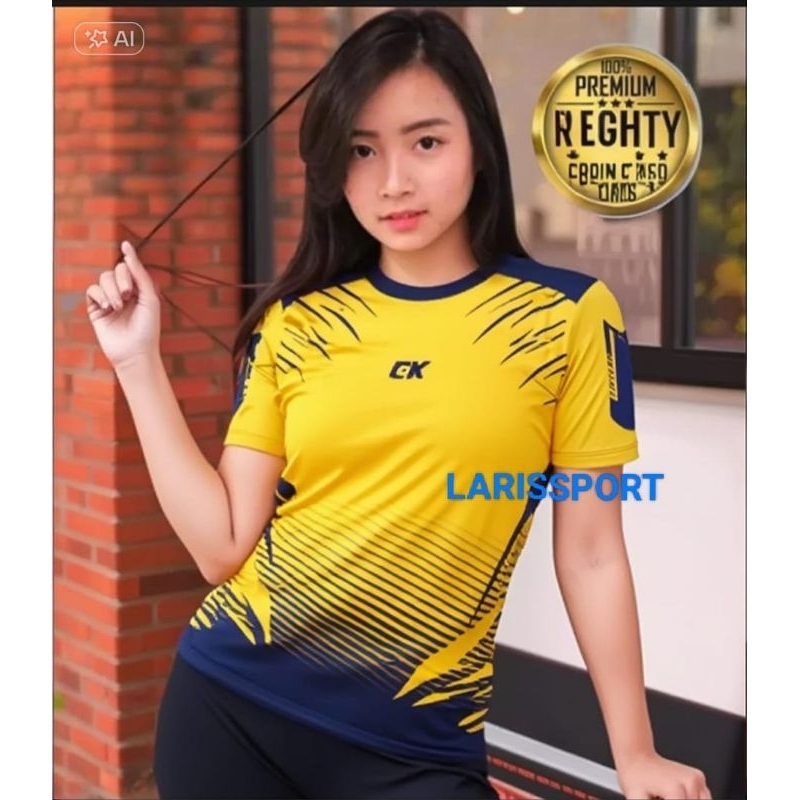 COD New Kaos Dan Stelan Olahraga Wanita 1 Set Jersey Voli Cewek Full Printing Baju Senam Wanita Baju