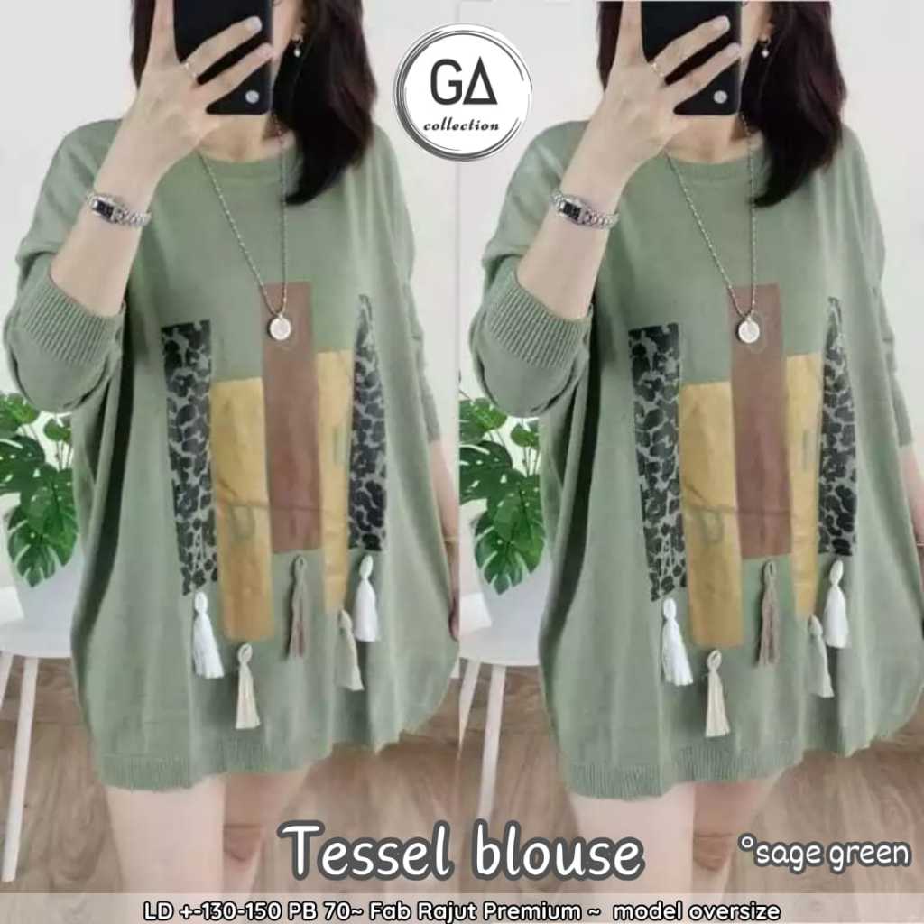BLOUSE RAJUT OVERSIZE WANITA LD 130 MOTIF TERBARU PAKAIAN WANITA BAJU ATASAN LENGAN PANJANG KOREAN S