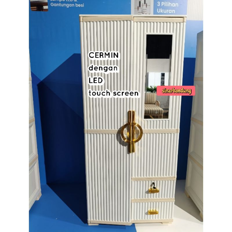 OLYMPLAST LEMARI PLASTIK OTC LUXURY 2 PINTU GANTUNG GAMIS / LEMARI PAKAIAN PLASTIK OLYMPLAST 2 PINTU