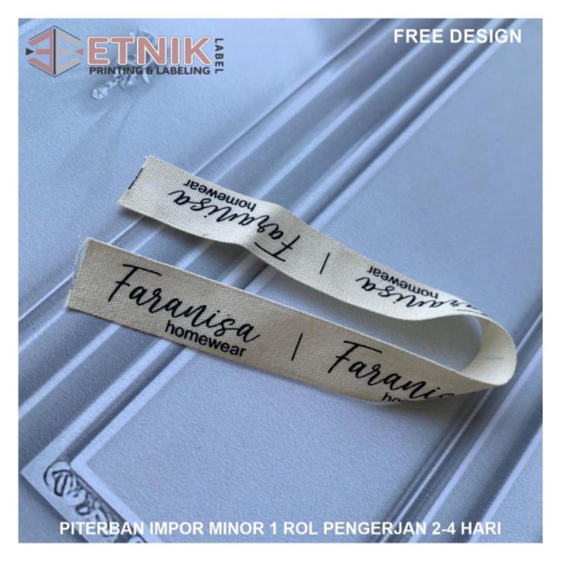 

label katun imfort ( panjang 100 meter ) / label hijab murah / label baju / label nama / label pitrban lembut