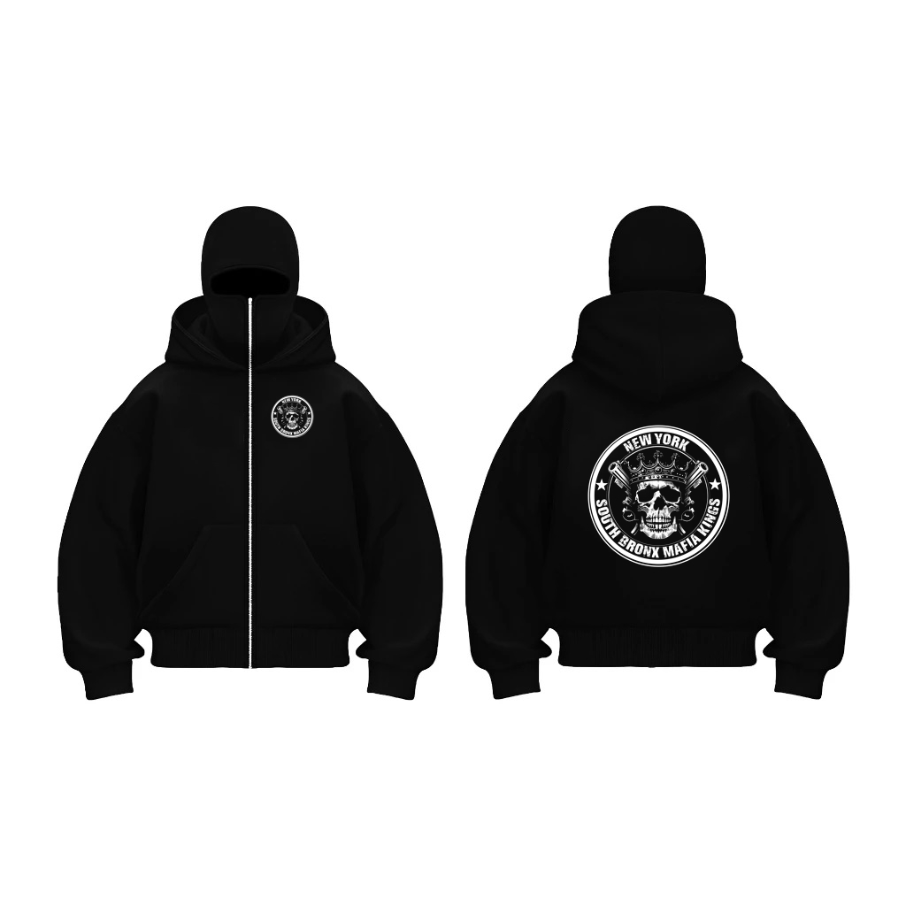 HOODIE BALACLAVA Zipper Jaket Hoodie Boxy Hitam Ninja Balaclava