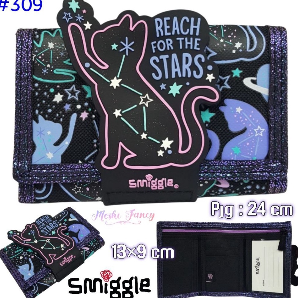 KODE W98S Dompet Smiggle Cat  Dompet Smiggle Starry Cat  Dompet Lipat Anak Smiggle Motif Kucing Hita