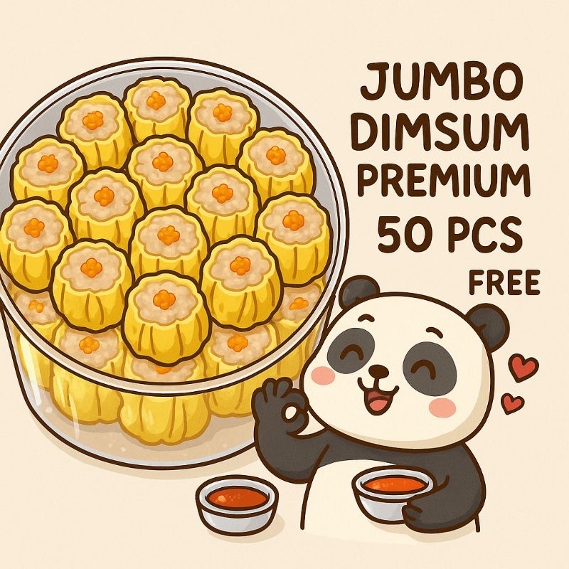 

Dimsum jumbo premium isi 50 pcs free saus