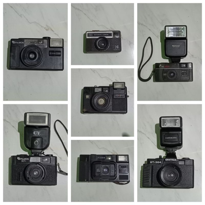 kamera analog dan digital jadul untuk display pajangan sparepart