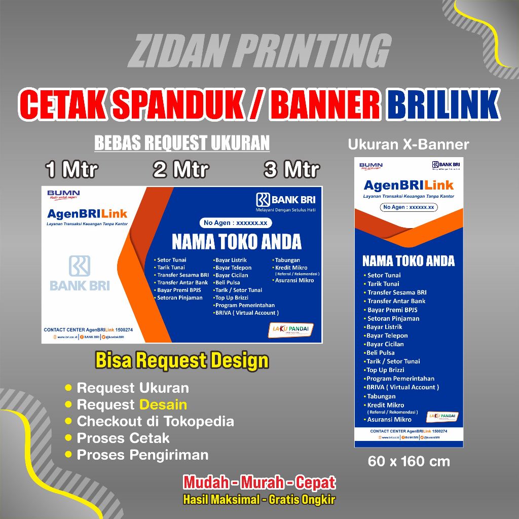 Banner Spanduk banner brilink Costum agen brilink