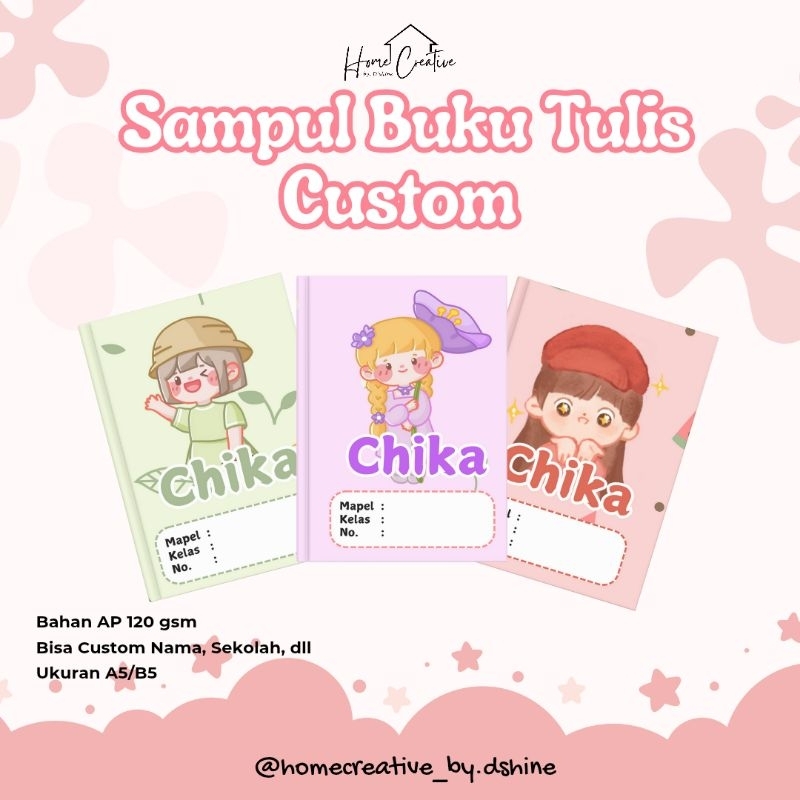 

SAMPUL BUKU TULIS CUSTOM NAMA | CUSTOM DESAIN | FREE PENULISAN MATA PELAJARAN