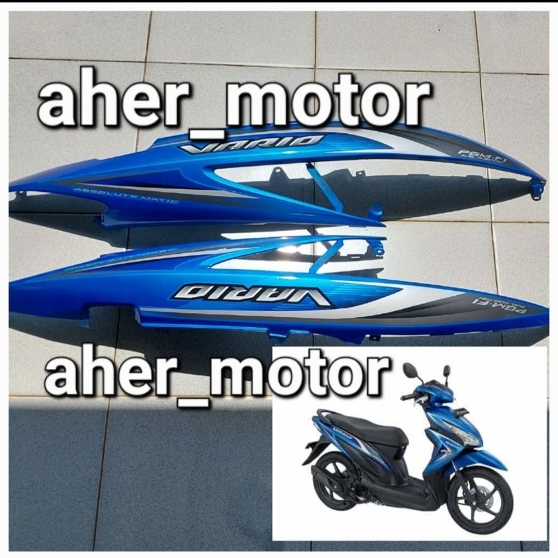 Cover body belakang vario 110 fi led biru