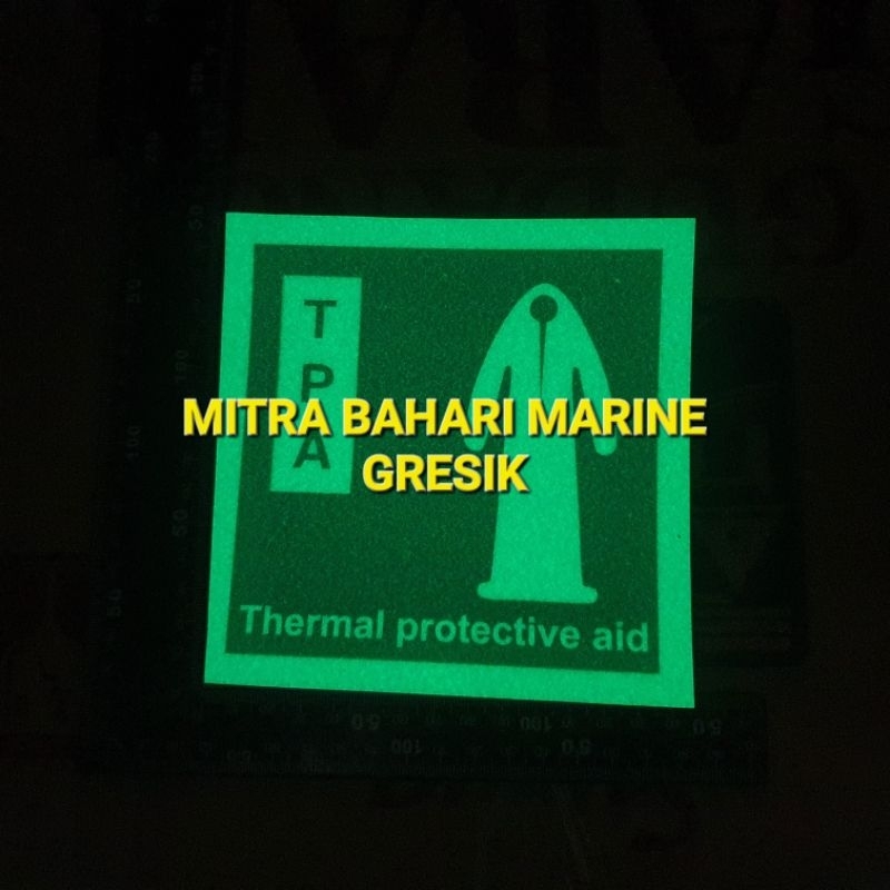 

Stiker IMO Symbol IMPA 334125 Thermal Protective Aid Ukuran 15x15cm Glow In The Dark