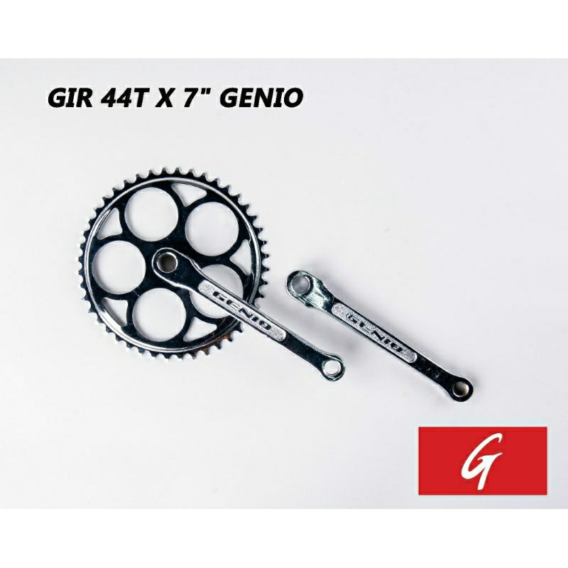 Gir Gear Crank Gowesan Sepeda 44T GENIO (TEBAL) Chrome Cp Model Pantek (paku Spi) Jengki Ontel Onthe