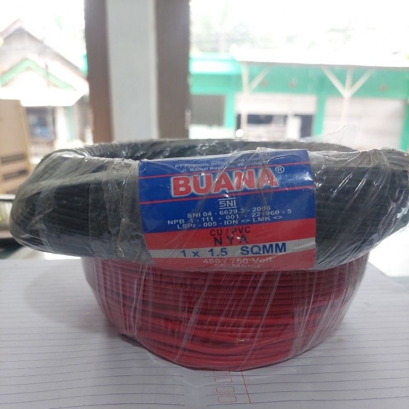 kabel engkel BUANA NYA 1X1,5, 5OMETER ASLI TEMBAGA