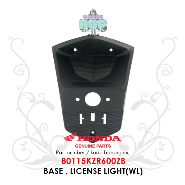 80115-KZR-600ZB Rumah Lampu Plat Nomor Honda Vario Techno 125 Original AHM, Base License Light (LW) 