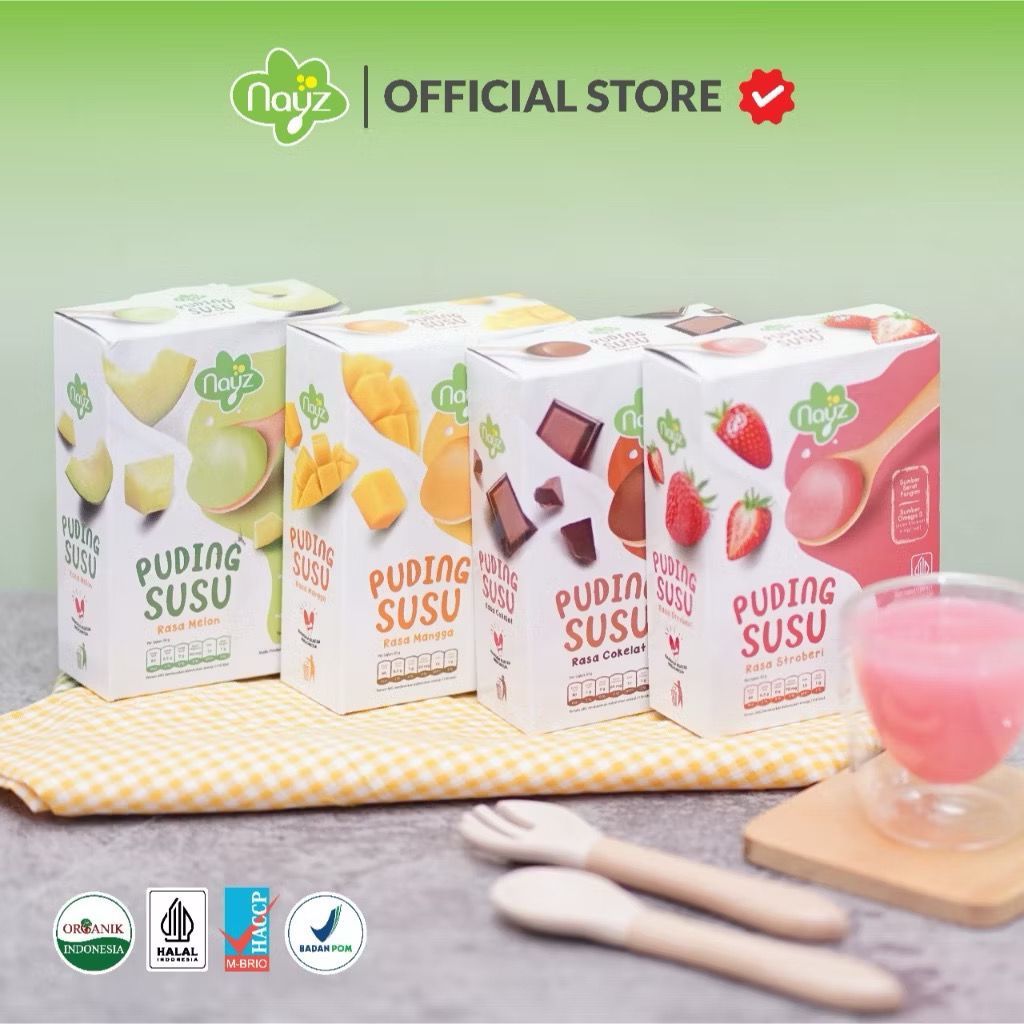 QBS || NAYZ PUDING SUSU FOR 6M+ || COKLAT/STRAW/MANGGA/MELON