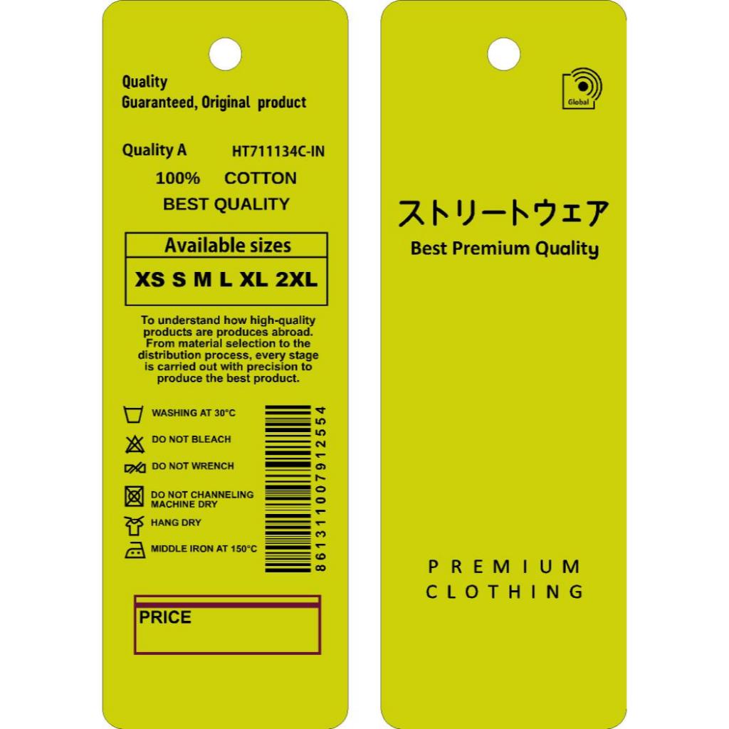 

HANG TAG PREMIUM C uk 3 x 9 cm bahan tebal 500 gram label harga baju tag