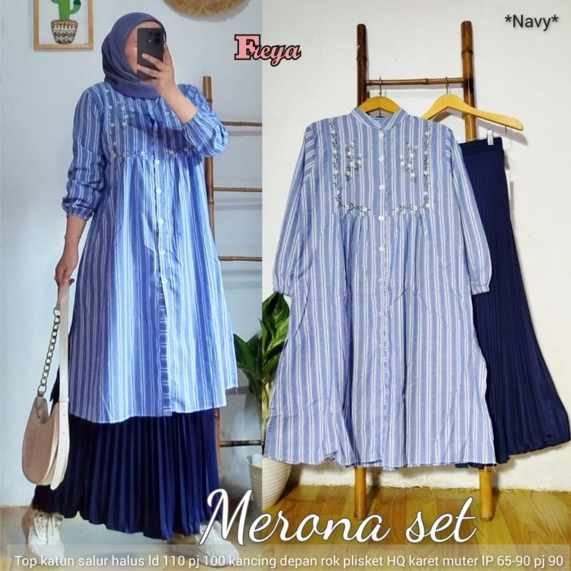 Verona Set Plisket Mix Tunik Salur (Athaya)
