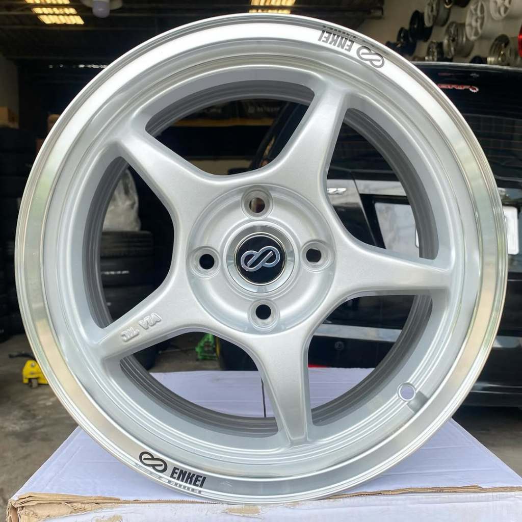 Velg Enkei RP01 Tulang Ring 15 Lebar 6.5 Et 42 Pcd 4x100 Warna Silver Polish | Velg R15 | Velg Mobil