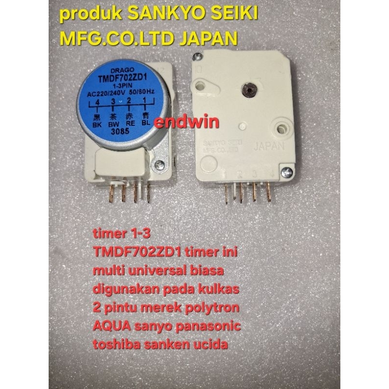 timer Kulkas JAPAN 1-3 TMDF702ZD1 timer ini multi universal biasa digunakan pada kulkas 2 pintu mere