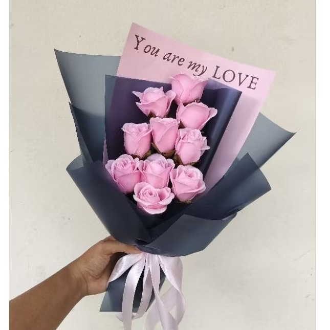 Buket Bunga sabun Mawar 10 tangkai wisuda murah jombang