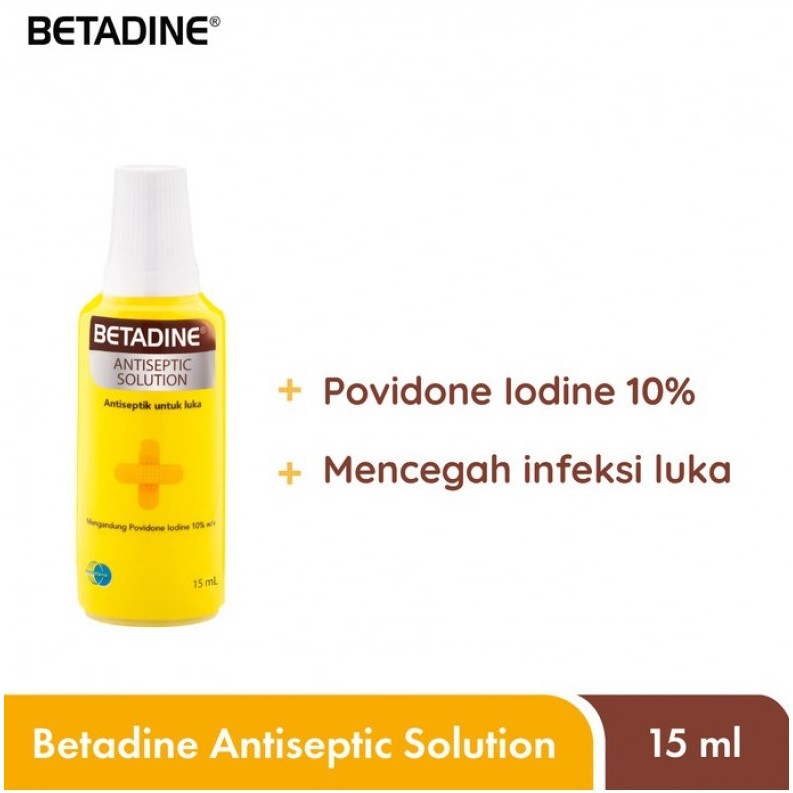 Betadine Antiseptic Solution || Betadine 5ml 15ml || Obat Merah Antiseptic