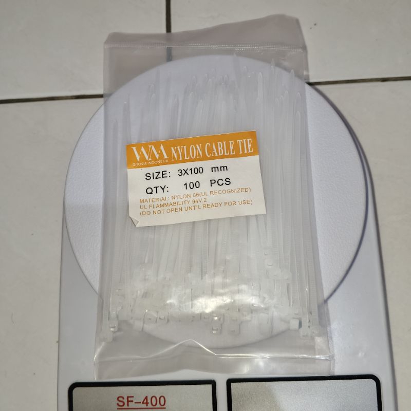 

Kabel Tiest Putih UK. 10cm x 3,0mm