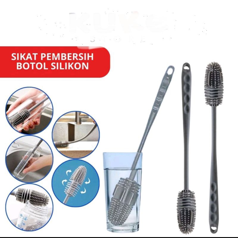 SIKAT BOTOL SILIKON/SIKAT PEMBERSIH BOTOL 3 IN 1/SIKAT CUCI SEMUA JENIS BOTOL/