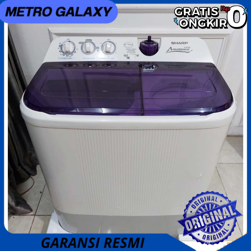 Mesin cuci Sharp AQUOS MAGIC EST 95CR 9,5 kg 2 tabung Garansi Resmi