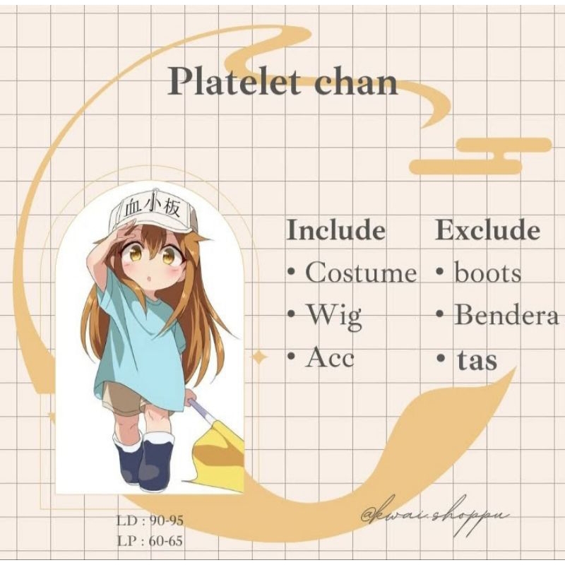 RENTAL COSPLAY PLATELET TROMBOSIT HATARAKU SAIBOU
