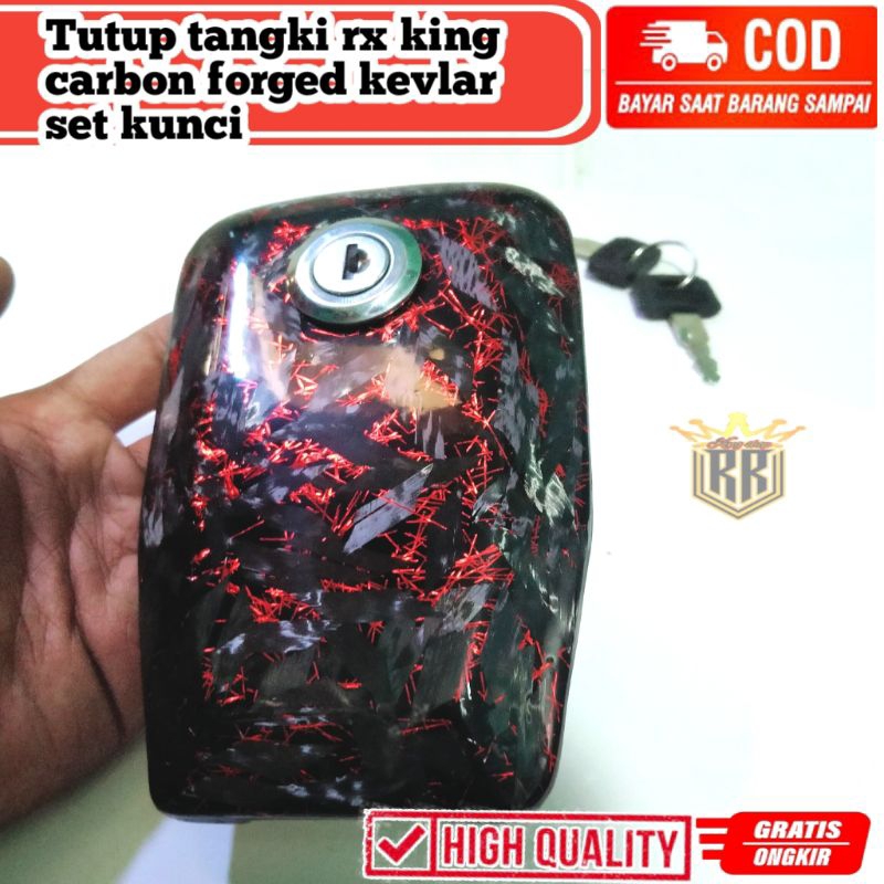 Tutup Tangki Rx king carbon forged merah ori
