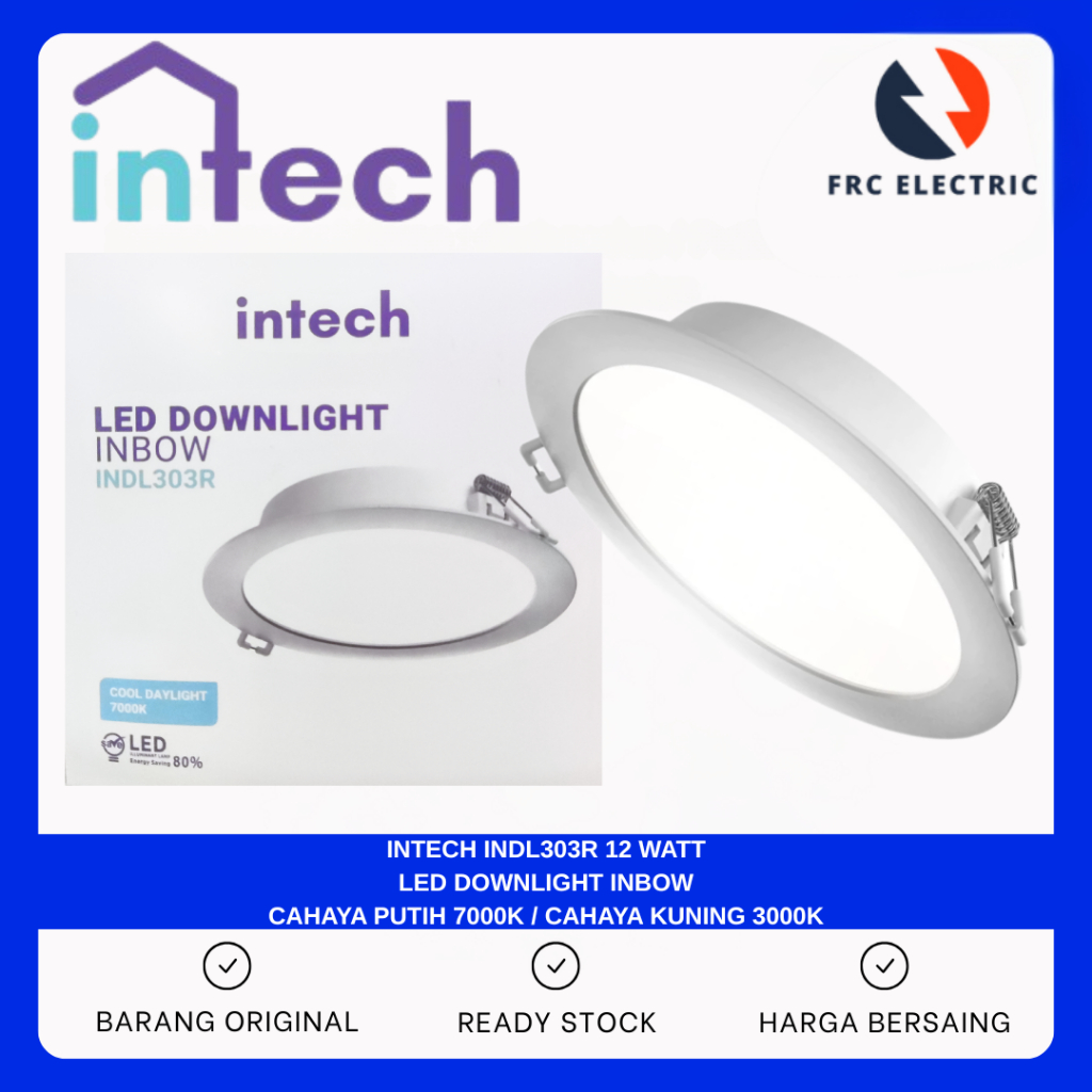 INTECH INDL303R 12 WATT - Lampu Downlight LED - Lampu Intech INDL303R 12 Watt - Lampu Panel LED - La
