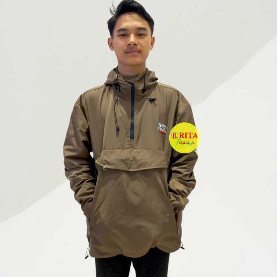 Jaket Parasut Black Noker