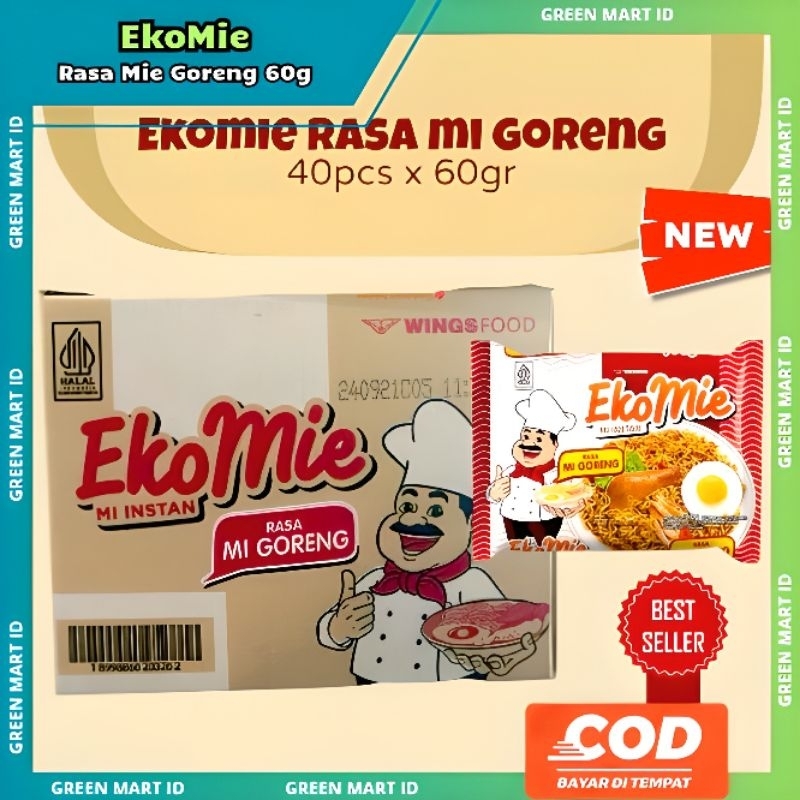 

Eko Mie Rasa mie goreng - Murah 1 karton (40pcs × 60g) - Rasa enak seperti Ind0mie goreng
