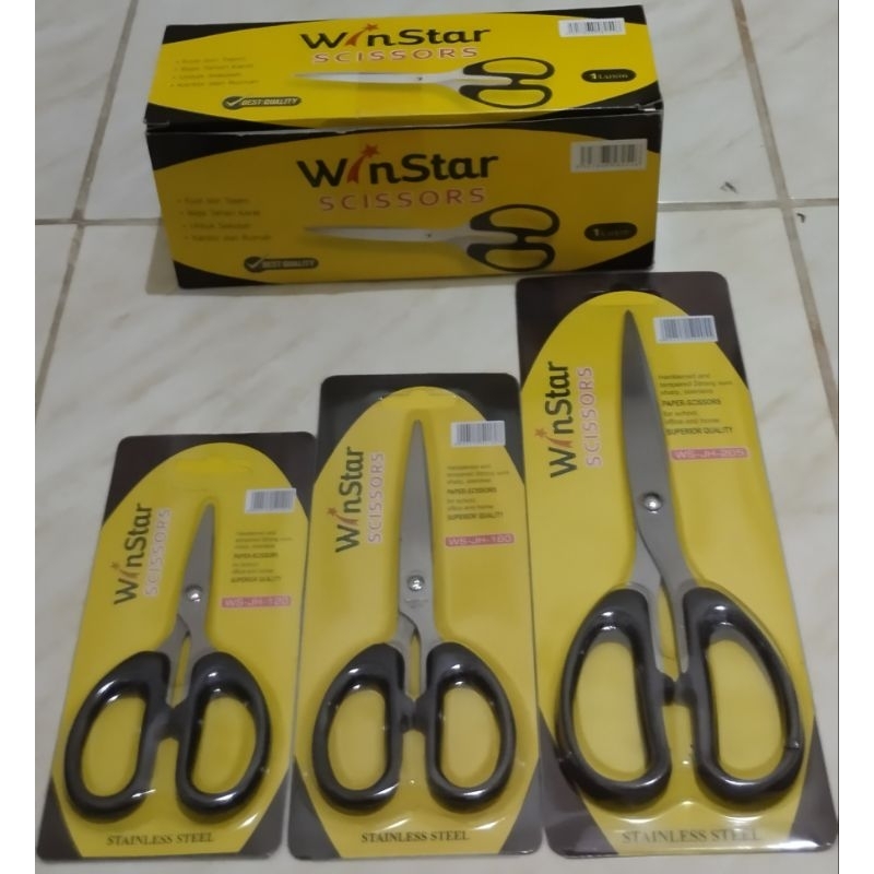 

Gunting Kertas || Scisaors || Ukuran S-M-L Stainless steel tajam merk WINSTAR