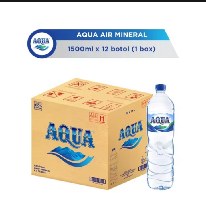 

AQUA Air Mineral 1500ml - 1 Dus Isi 12 Botol