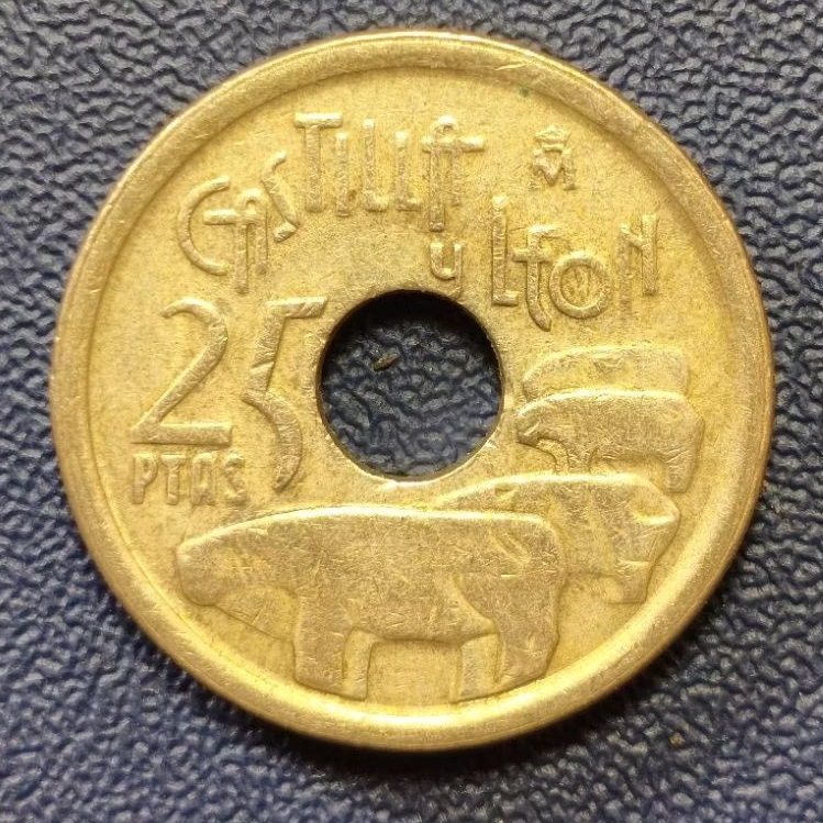 Koin Asing Spanyol 25 Pesetas Commemorative Castile And Leon