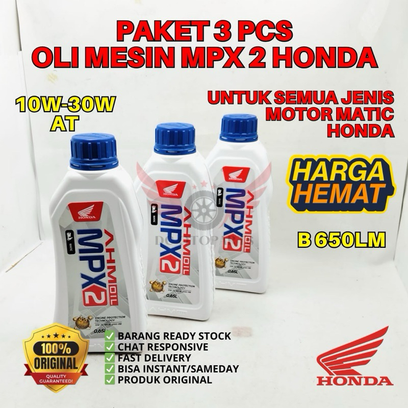 B 650ML OLI MESIN MPX 2 HONDA ORIGINAL AHM HONDA, PAKET OLI MESIN MPX, PAKET OLI MESIN HONDA MPX 2, 