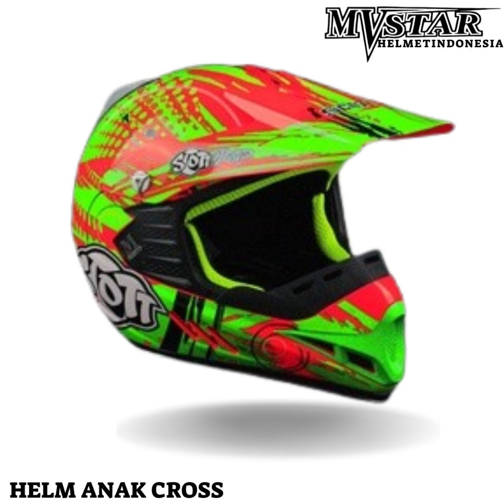 HELM ANAK CROSS / HELM TRAIL ANAK / HELM SCOTT MX CROSS ANAK MOTIF SCRATH