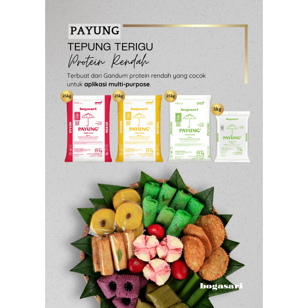 

Terigu Bogasari Payung Hijau 25 Kg