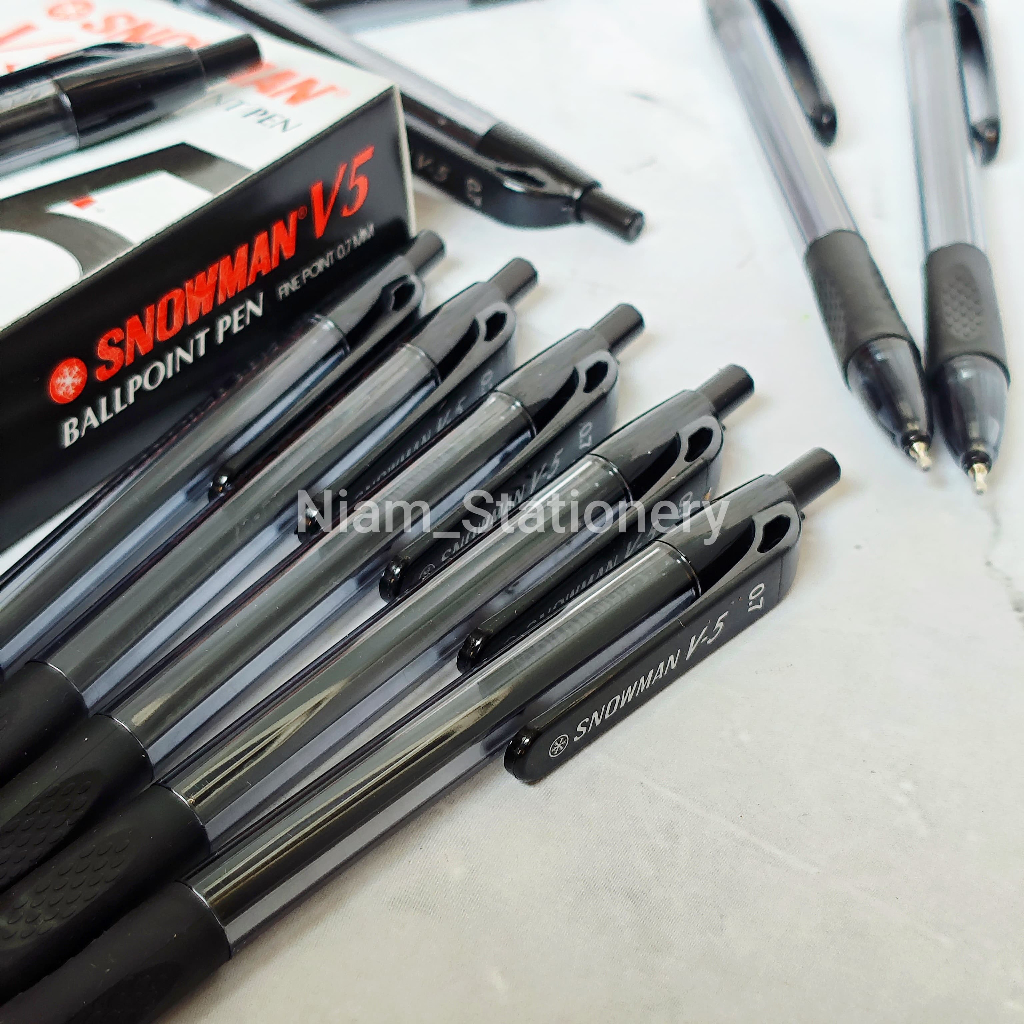 

Azka_Niam ECER ( 1 PCS ) Pulpen Snowman V5 0.7 mm Ballpoint Pen Snowman V-5 0.7mm