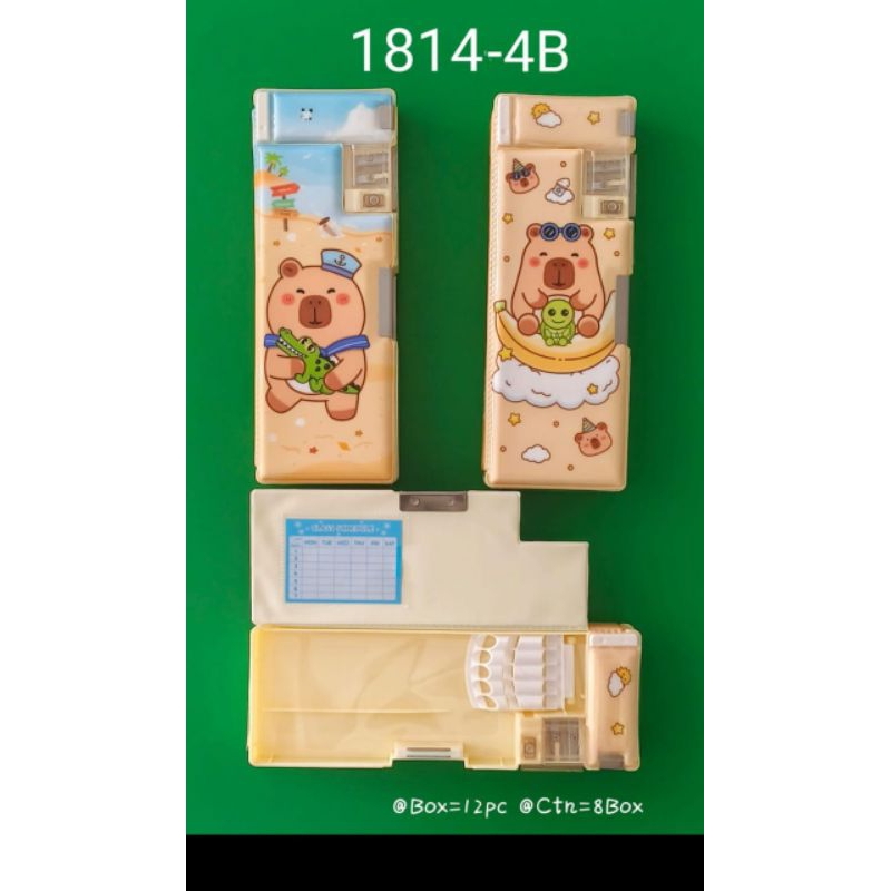 

kotak pencil magnet/tempat pensil karakter unicorn/pencil case unicorn/tempat pensil double serutan/capybara