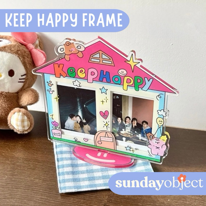 SUNDAYOBJECT - Photo Card Holder Acrylic Lucu Frame Foto Photobooth Polaroid Home Decor Aesthetic - 